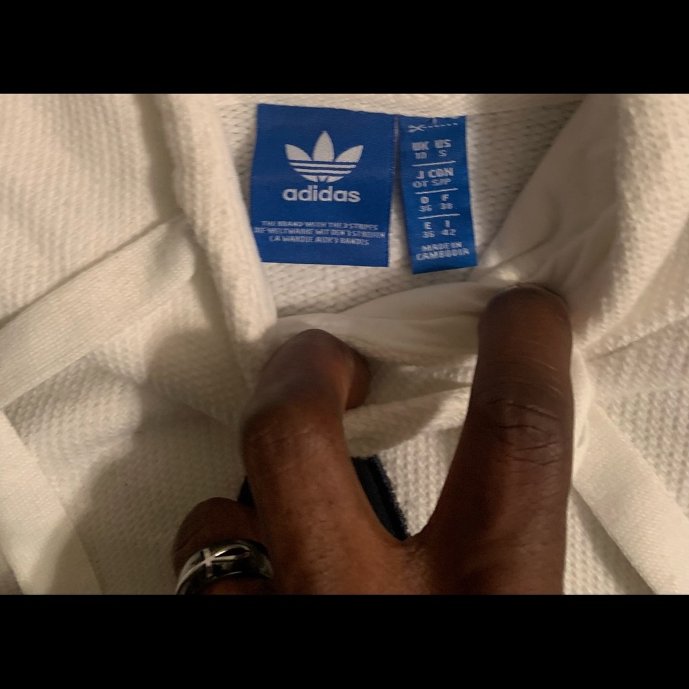 Beige & Navy Adidas Hoodie (rare) - Picture 4 of 4